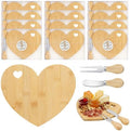 12 Set Heart Cheese Board Bridal Baby Shower Favor with Knife Fork, Thank You Gift Box, Mini Charcuterie Board, Bridal Shower Prizes, Wedding Favors, Baby Shower Game Winners, Valentines, Housewarming by Unknown