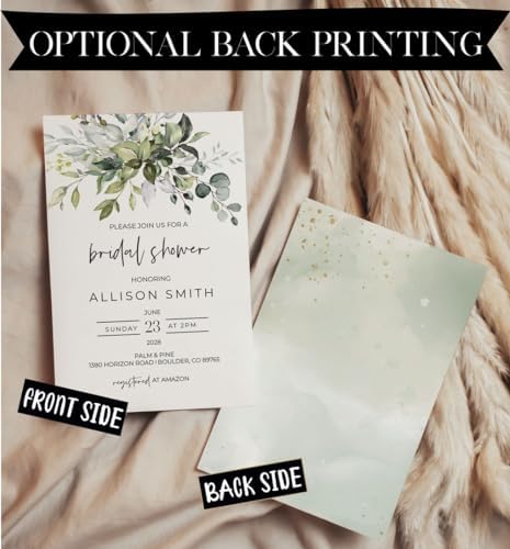 All Ewired Up Greenery Bridal Shower Invitations and Envelopes, Sage Invitation Card, Wedding, Party, Decorations, Eucalyptus Personalized - Image 2
