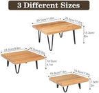 3 Pcs Buffet Risers, Wood Square Food Riser Dessert Table Display Stand Set for Party Wood Cupcake Stands Nesting Table for Home Decor (Square, natural) - Image 2