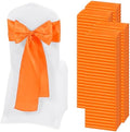 120 PCS Orange Satin Chair Sashes, 7 x 108 Inch by REWOMC