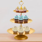 10 Pieces Gold Cake Stand Set, Metal Round Cupcake Holder Dessert Display Plate Serving Platter, Dessert Table Stands and Trays Set for Christmas, Wedding, Birthday, Anniversary, Tea Party - Image 6