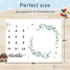 Personalized Baby Milestone Blanket for Boys Girls Baby Month Blanket- First Year Calendar Monthly Growth Chart - Green Print Halloween Birthday Gifts for Infant Todder(FixedSize) - Image 3