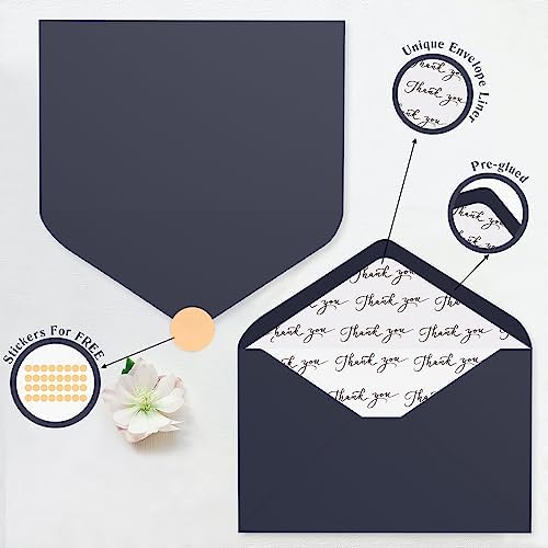 Goefun Thank You Cards with Envelopes 144 Pack Bulk 4×6 Navy Blue - Image 4