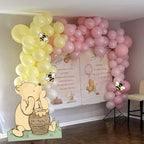 131PCS Pink Winnie Baby Shower Birthday Decorations for Girl Large Winnie Cutouts Stand Up, Pooh Balloons Arch & Bee Stickers for Gender Reveal, First Birthday, Photo Props & Newborn Party - Image 6