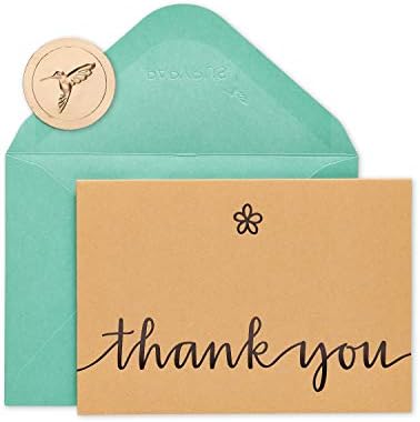 Papyrus Thank You Cards with Envelopes, Gold Border (16-Count) & Thank You Cards with Envelopes, Kraft with Flower (14-Count) - Image 5