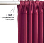 10x10ft Burgundy Backdrop Curtains with Lights Photo Drapes Wrinkle Free Fabric Backdrop Curtain for Wedding Birthday Party Baby Shower Bridal Shower Home Party Background Decorations - Image 6