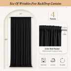 4-Panel Black Backdrop Curtain 5ft x 10ft - Image 4