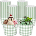 Vesici 150 Pcs Ice Cream Cups Gingham Party Supplies, 10 oz, Sage Green by Vesici