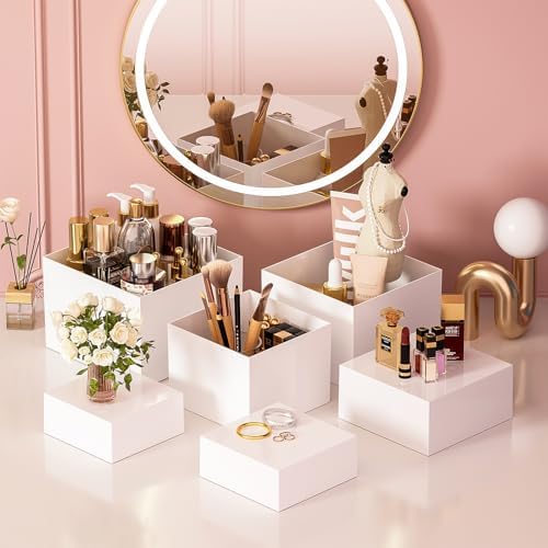 6 Pcs White Acrylic Boxes for Display as Buffet Risers and Stands, Food Risers for Party, Table, Stands, including 10", 9", 8.5", 8", 7.5", 6.8", (Large, 6Pcs, White) - Image 6