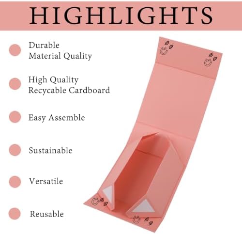 iloMAOZX Pink Gift Box, 9.5x7x3 Inch Gift Boxes for Presents & Packaging - Image 4