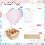 Meooeck 8 Sets Pink and Blue Hot Air Balloon Table Centerpieces Decor - Image 2