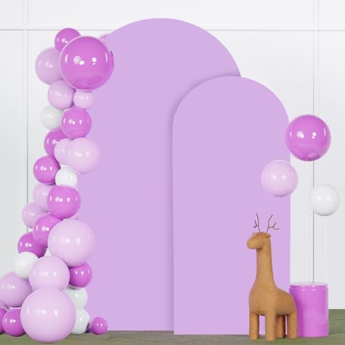 FANPROMS Arch Backdrop Cover Set of 2 Lavender 6FT 7.2FT Wedding Arch Cover for Arch Cover Set of 2 Balloon Arch Backdrop Cover for Parties by FANPROMS