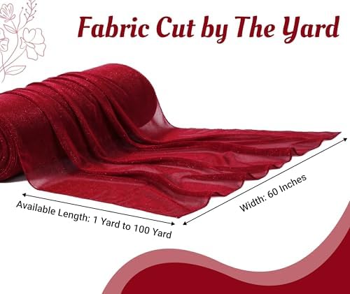 Pack of 30 Yard Chiffon Drapery Fabric, 60" Wide, Multiuse - Apple Red - Image 2