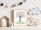 Girl's Star and Moon Theme Baby Shower Fingerprint Tree Set, 8.5x11 Inch - Image 7