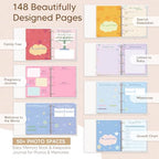 Pregnancy Journal for First Time Moms - LARGE-SIZED 11.5" x 13" Baby Memory Book Keepsake for Boy Girl - Timeless First 5 Year Baby Book - New Mom To Be Gift Neutral Journal Scrapbook Photo Album - Image 4