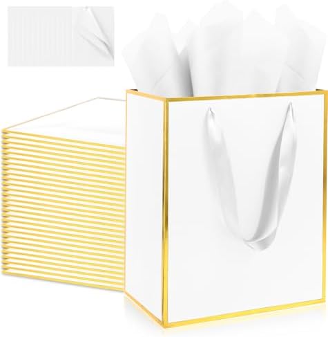Addblu 28 Pack Bulk Luxury Gift Bags with Handles & 28 Tissue Papers by Unknown
