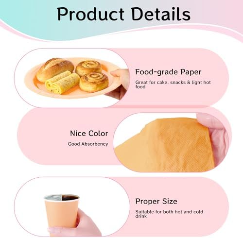 360 Pcs Pastel Disposable Plates and Napkins Tableware Set for 48 Guests - Image 3