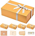 Gold Birthday Gift Box with Magnetic Lid for Presents, 13.85"x8.35"x4.45" by Lifelum