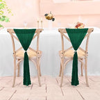 Pesonlook 60 PCS Emerald Green Chair Sashes Cheesecloth Sashes Rustic Chair Decorative Bows Designed ChairCover for Wedding Banquet Party Aisle Home Kitchen Decoration (16 x 70 inch) - Image 7