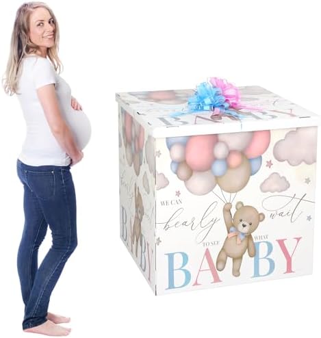 AmazingSpark 28in Giant Gender Reveal Gift Box Kit, We Can Bearly Wait by Unknown