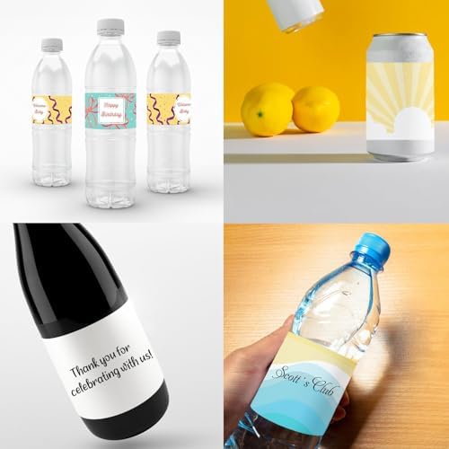 100-500pcs Custom Water Bottle Labels for Birthday, Anniversary, Bridal Shower, Baby Shower, Personalized Waterproof Water Bottle Decorations Stickers with Your Design (Multicolor, 8"×2") - Image 4
