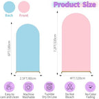 Arch Backdrop Cover Set of 2 (6FT/7.2FT) Double Color Wedding Gender Reveal Arch Cover Decorations Spandex Fitted Chiara Arch Backdrop Covers for Baby Shower Party Birthday Banquet (Pink+Blue) - Image 2