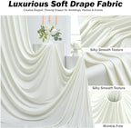 50x12 ft Ivory Backdrop Curtains for Weddings Parties, Birthdays and Photos - Image 4