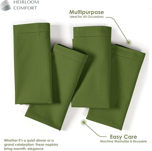 Mint Green Cloth Dinner Napkins 18"x18" - Set of 12-100% Cotton, Absorbent, Soft, Reusable, Washable - Hemstitch Mitered Edges - Perfect for Spring, Easter, Weddings, Everyday Use - Image 6