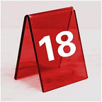 Acrylic Table Numbers, Tent Style Table Signs, Set of 6 Colorful Panel Desk Signs, Best for Rustic Receptions, Banquets Cafés Restaurants Hotel(Red 13 18) by Unknown