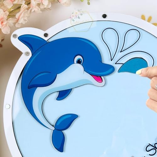Baby Shower Guest Book Alternative Dolphin Drop Box Under the Sea Theme - Image 3