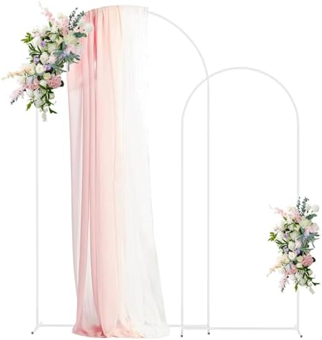 Asee'm White Metal Wedding Arch Backdrop Stand Set of 2 (7.2FT, 6FT) by Aseem