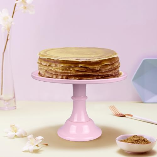 Round Cake Stand, 11 Inch, Black, Melamine, Dessert Cupcake Display Tray for Wedding, Birthday, Party, Baby Shower, Christmas (Pink) - Image 6