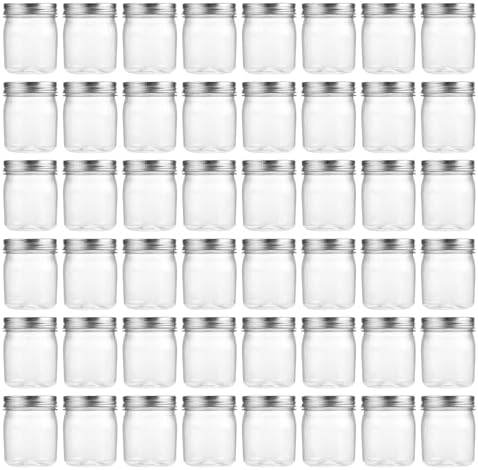 novelinks 8 oz Plastic Mason Jars and Clear Plastic Jars with Lids 8 oz by novelinks