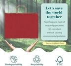 GSSUSA Red Paper Bags with Handles, Large Gift Bags 16x6x12, 50 Pack - Image 4