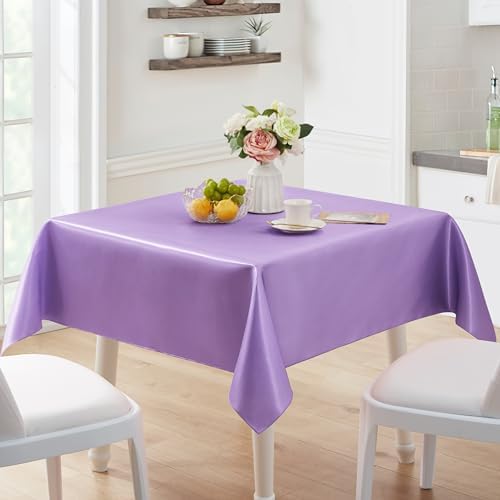 6 Pack Satin Table Cover, Light Purple, 60 x 102 Inches - Image 6
