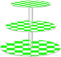J JOYSAY Chess Checkerboard Light Green White Pattern Acrylic Cupcake Stand 3 Tier Dessert Table Display Set Clear Cake Stands for Baby Shower Party Wedding Decorations Easy Assembly Donut Tower by J+JOYSAY