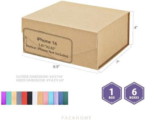 PACKHOME 6 Kraft Gift Boxes 9x6.5x3.8in with Magnetic Lids - Image 6