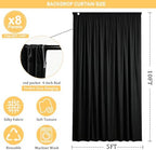 40FT x 10F Black Backdrop Curtain for Parties, Polyester Black Curtains with Rod Pockets, Photography Backdrop Drapes for Wedding, Home Party,Concerts, Retail,Family Events, Graduation Decorations - Image 2