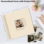 Vienrose Scrapbook Album Gift Set, 10x10 Inch, 80 White Pages, Off White - Image 3