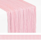 30 Pack Light Pink Cheesecloth Table Runner 17x108 Inches Boho Home Decor by Showgeous