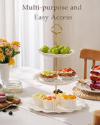 3 Tier Cupcake Stand, Ceramic Tiered Serving Stand - Image 5