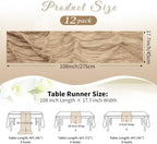 Beige Boho Cheesecloth Table Runner 12 Pack 17x108 Inch Sheer Gauze - Image 2