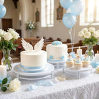 White 3Pcs Nesting Metal Cake Plate Stand Set 8" 10" 12" Dessert by CBBZJY