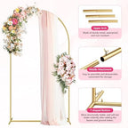 HOOPLE Set of 2 Gold Metal Wedding Arch Backdrop Stand (7.2FT and 6FT) Balloon Arched Frame Backdrop Stand for Parties, Wedding Birthday Baby Shower Graduation Holiday Ceremony Supplies Decor - Image 5