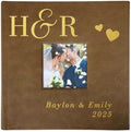 Personalized Wedding Photo Album, Holds 200 4" x 6" Photos, Engraved Couples Initials Leatherette Picture Album, Wedding Engagement Gift, Brown Photo Album by GiftsForYouNow