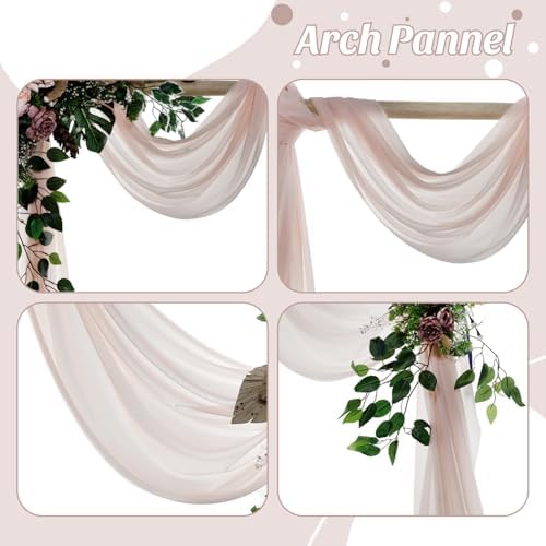 Pack of 1 Wedding Arch Drape Panel Fabric 30" x 40ft - Nude - Image 5