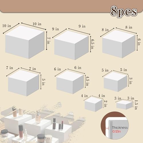 6PCS Black Acrylic Buffet Display Risers 3in to 10in - Image 2