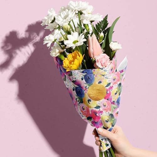 Jillson & Roberts 20" x 30" Printed Gift Tissue, Watercolor Flowers (48 Folded Sheets) - Image 5