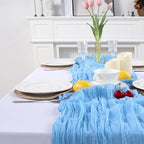 16 Pack Baby Blue Cheesecloth Table Runner 10ft 23x120 Inch - Image 5