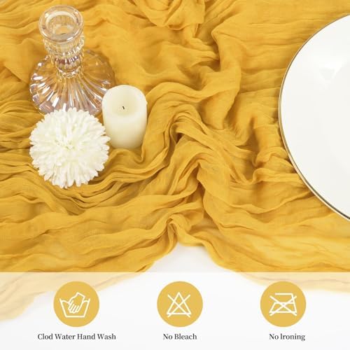 20 Pack Cheesecloth Table Runner 17 x 108 Inch, Gold - Image 4